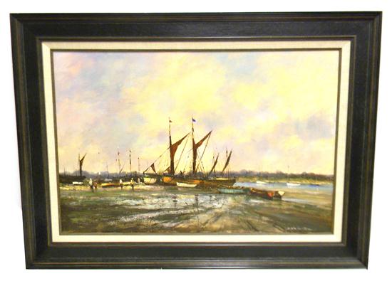 Appraisal: D Stockton Smith British th C Pin Mill Suffolk oil