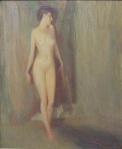 Appraisal: RATTERMAN Walter G Oil on Canvas Full LengthNude Signed and