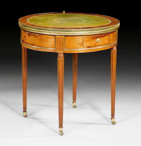 Appraisal: ROUND SALON TABLE known as a table bouillotte Louis XVI