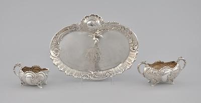 Appraisal: A Sterling Silver Sugar and Cream Boat on an Inscribed