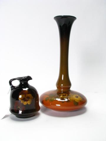 Appraisal: Two Weller Louwelsa Pottery Pieces including '' tall with floral