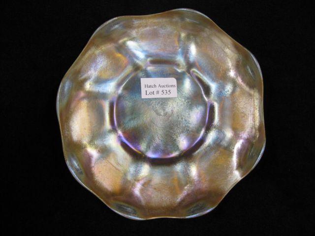 Appraisal: Tiffany Favrile Art Glass Dish golden amber floraform diameter signed