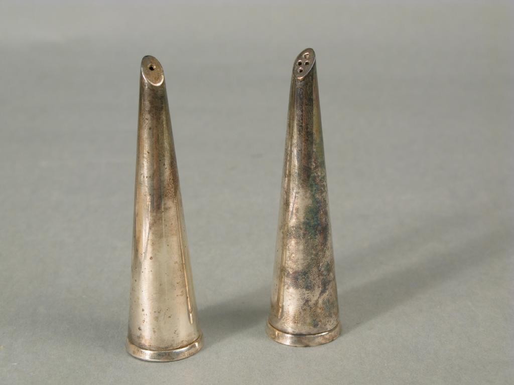 Appraisal: A pair of Sterling condiments by E Dragsted Denmark numbered