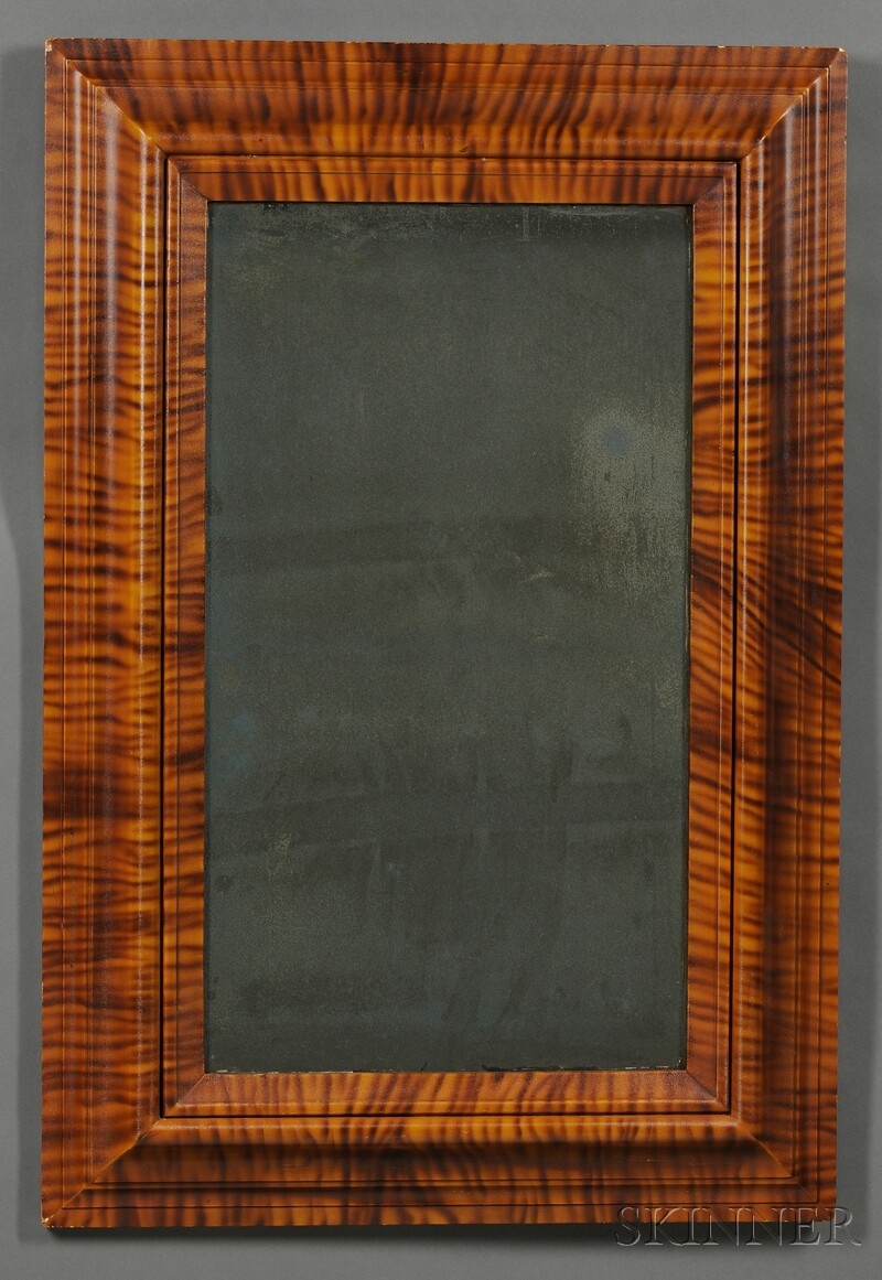 Appraisal: Grain-painted Mirror New England early th century the molded frame