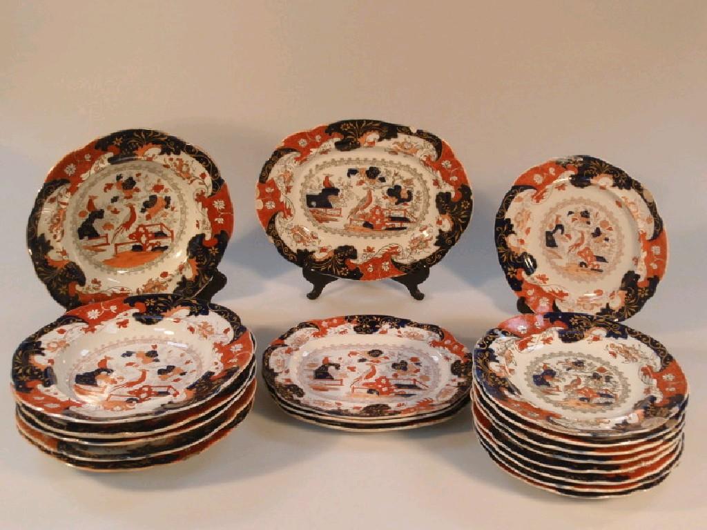 Appraisal: thC Masons ironstone china soup plates nine dessert plates and