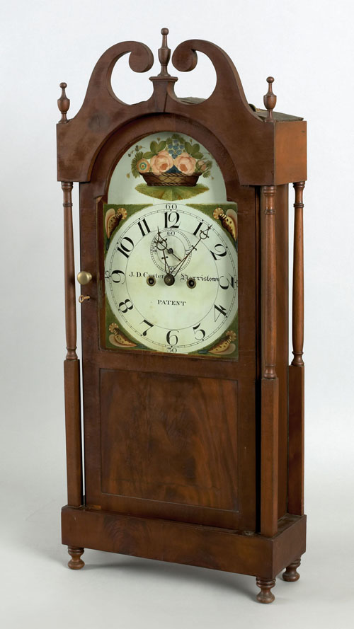 Appraisal: Important Norristown Pennsylvania mahogany shelf clock ca the broken arch