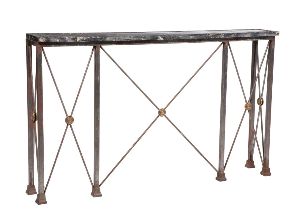 Appraisal: Contemporary Empire-Style Metal and Marble Console late th c h