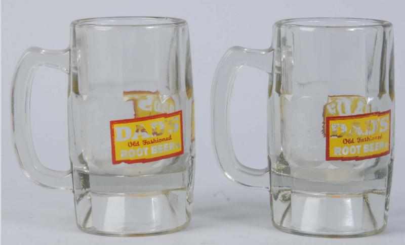 Appraisal: Lot of Dad's Root Beer Mugs Mission Glasses Description The