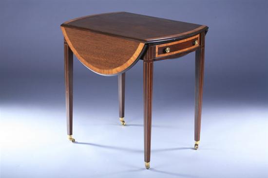 Appraisal: FEDERAL STYLE INLAID MAHOGANY PEMBROKE TABLE th century with string-inlaid