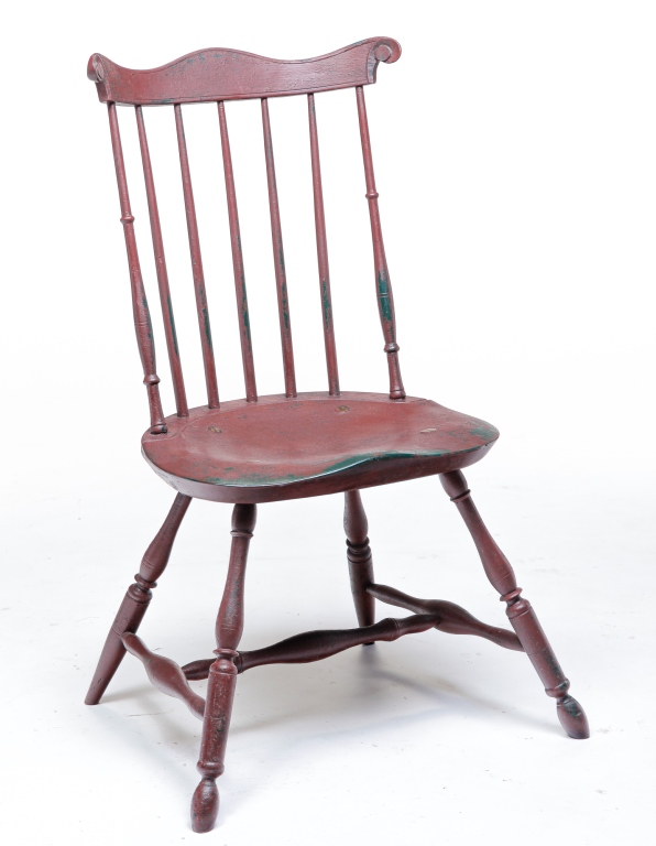 Appraisal: W WALLICK FANBACK WINDSOR CHAIR Late th century mixed woods