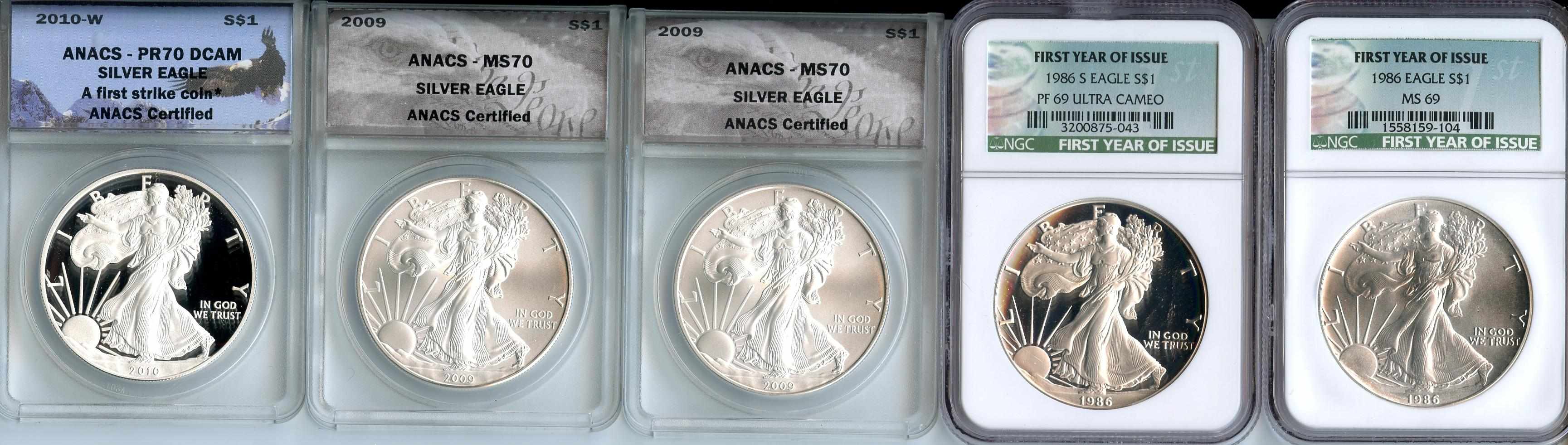 Appraisal: Silver Eagles Included are MS NGC Proof Ultra Cameo NGC