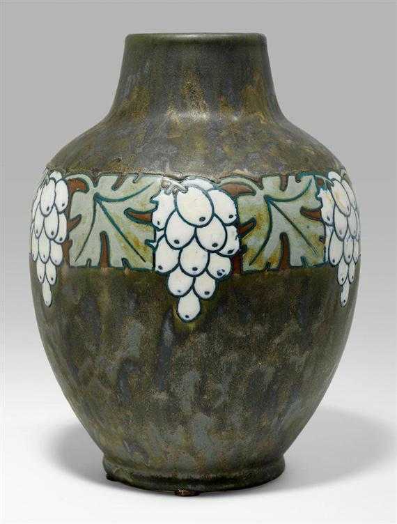 Appraisal: CATTEAU CHARLES - VASE Keramis circa Glazed stoneware Shape Decoration