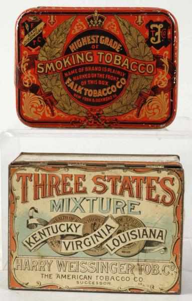 Appraisal: Lot of Early Tobacco Tins Description Includes Three States Mixture