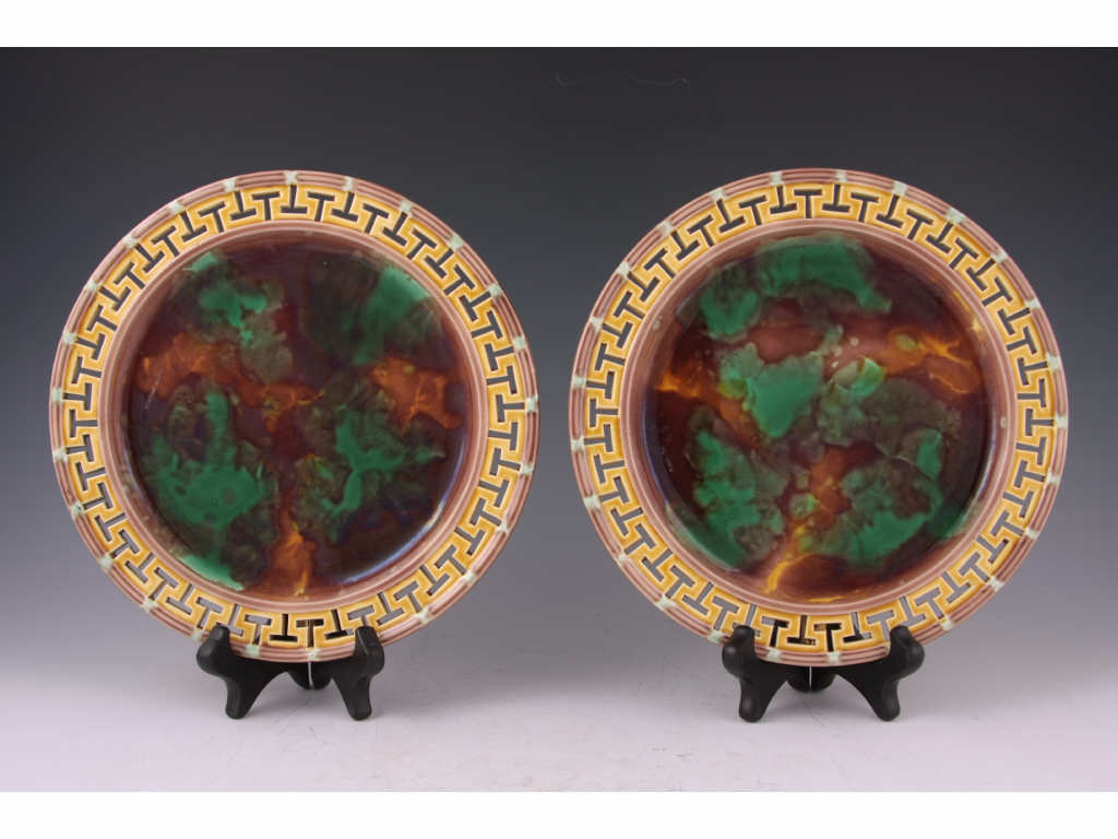 Appraisal: Pair of Wedgwood Majolica Plates ca bottom with impressed XNY