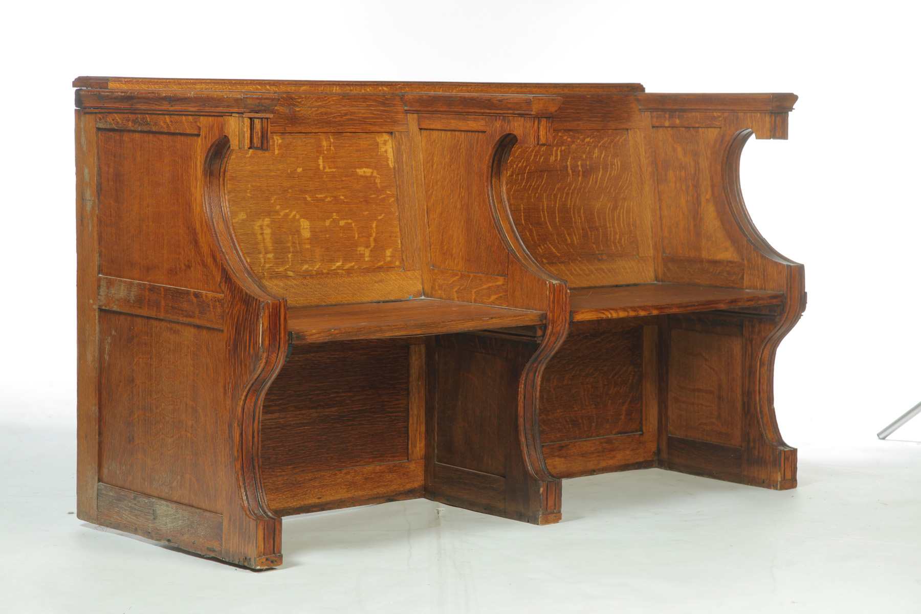 Appraisal: COURT HOUSE BENCH American ca Oak Paneled sides high arms