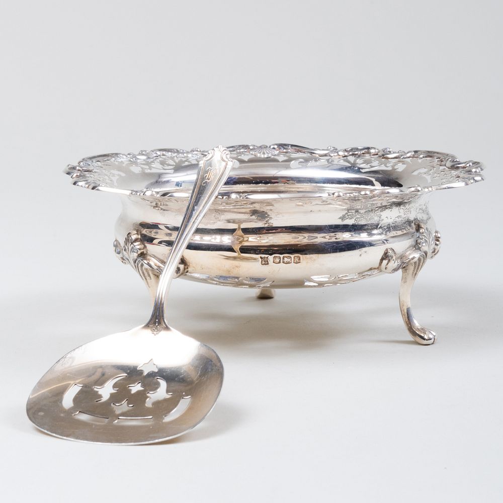 Appraisal: English Silver Pierced Dish and an American Silver Bon Bon