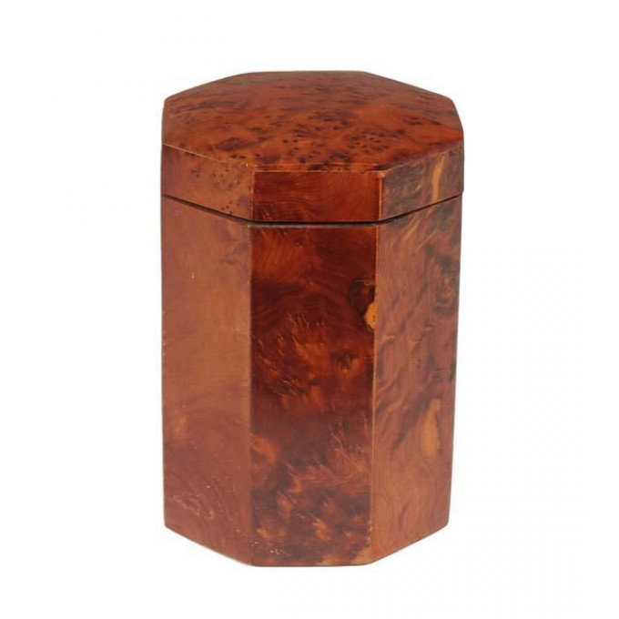 Appraisal: English Burled Walnut Octagonal Humidor late th c with a