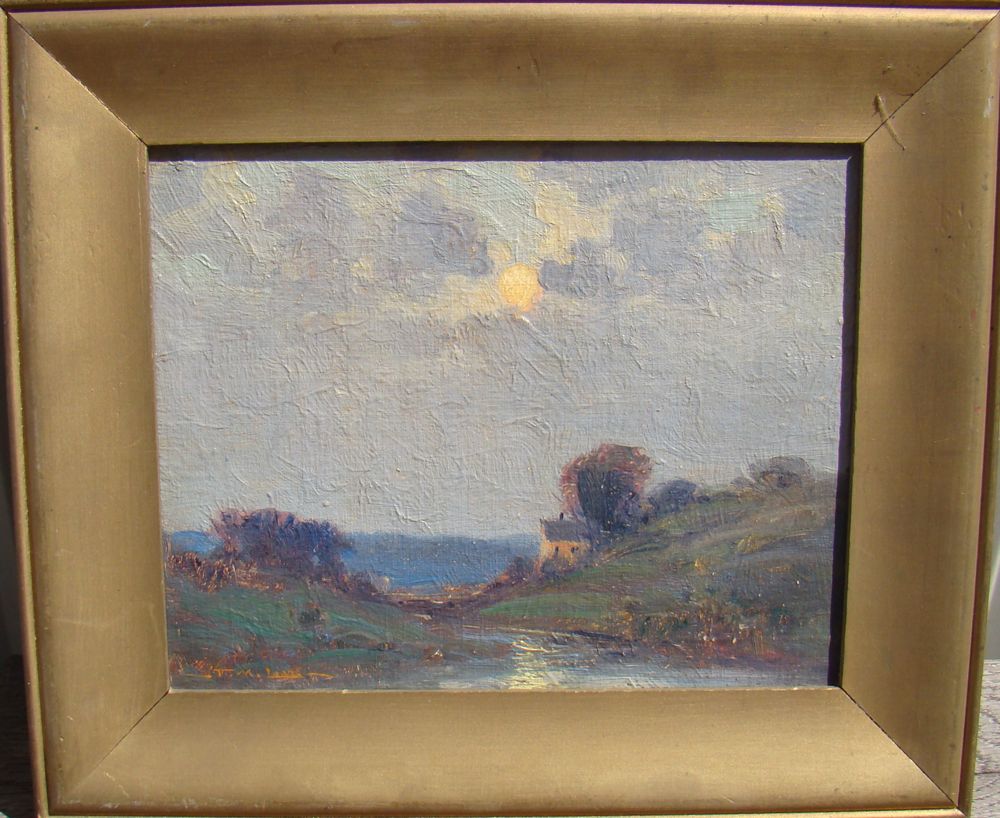 Appraisal: FREDERICK MORTIMER LAMBAmerican - Sunset river landscape Signed lower left