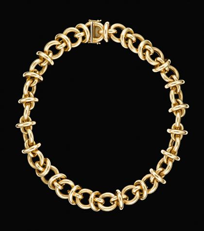 Appraisal: karat yellow gold heavy link necklace Puffed and round links