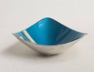 Appraisal: Reed Barton Modern Bowl Blue Enamel Interior Cornered