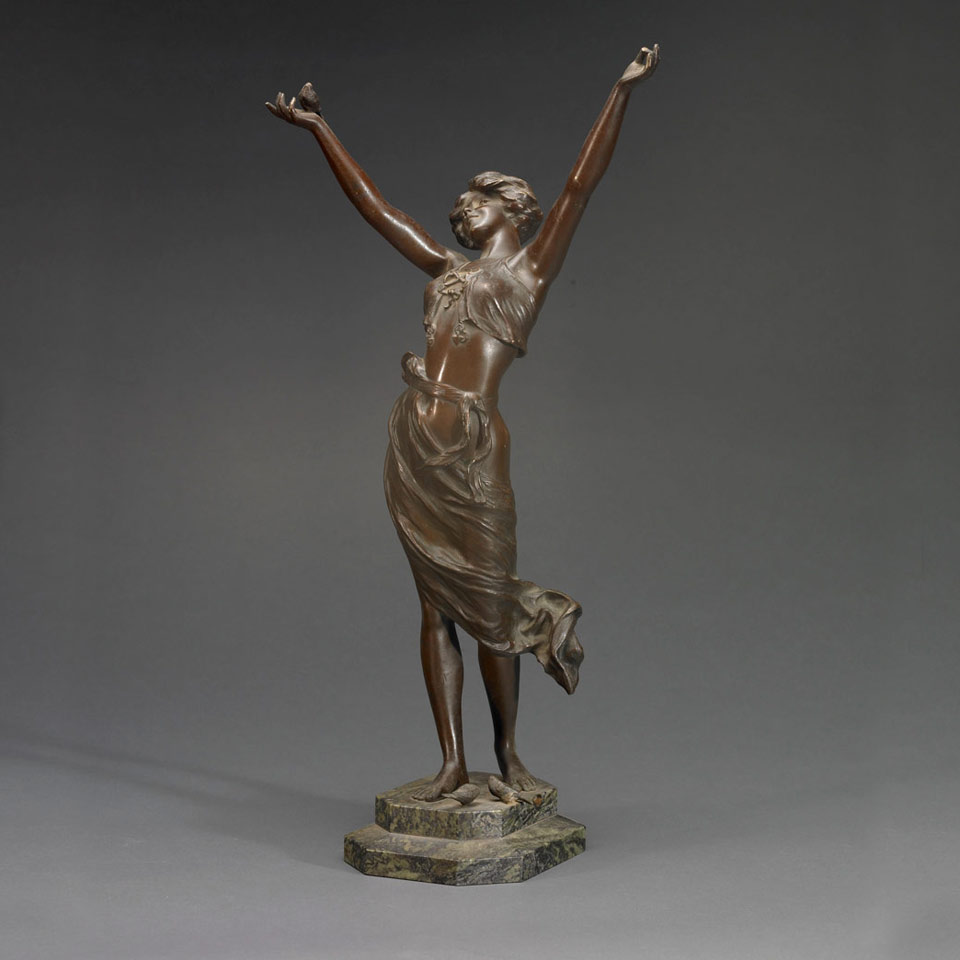 Appraisal: Paul Philippe French - DANCING GIRL bronze marble base engraved