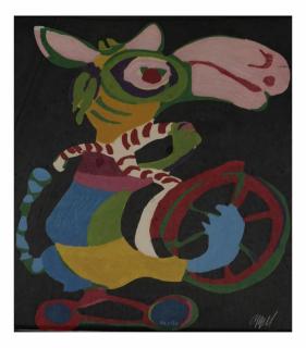 Appraisal: Karel Appel Lithograph Animal with Bike Karel Appel Dutch -