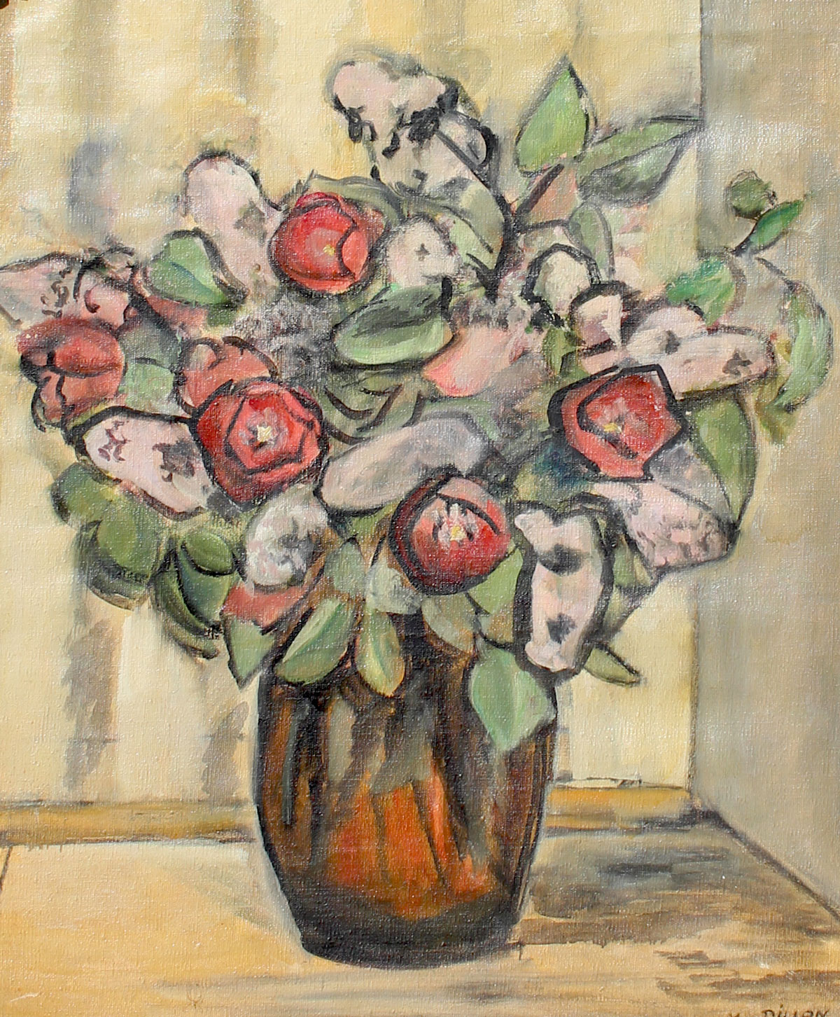 Appraisal: STILL LIFE PAINTING OF ROSES BY M DILLON Oil Canvas