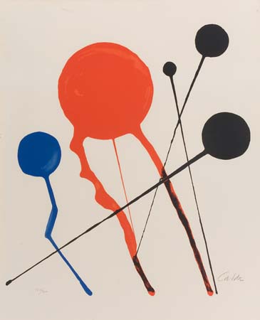 Appraisal: ALEXANDER CALDER Composition Balloons Color lithograph x mm x inches