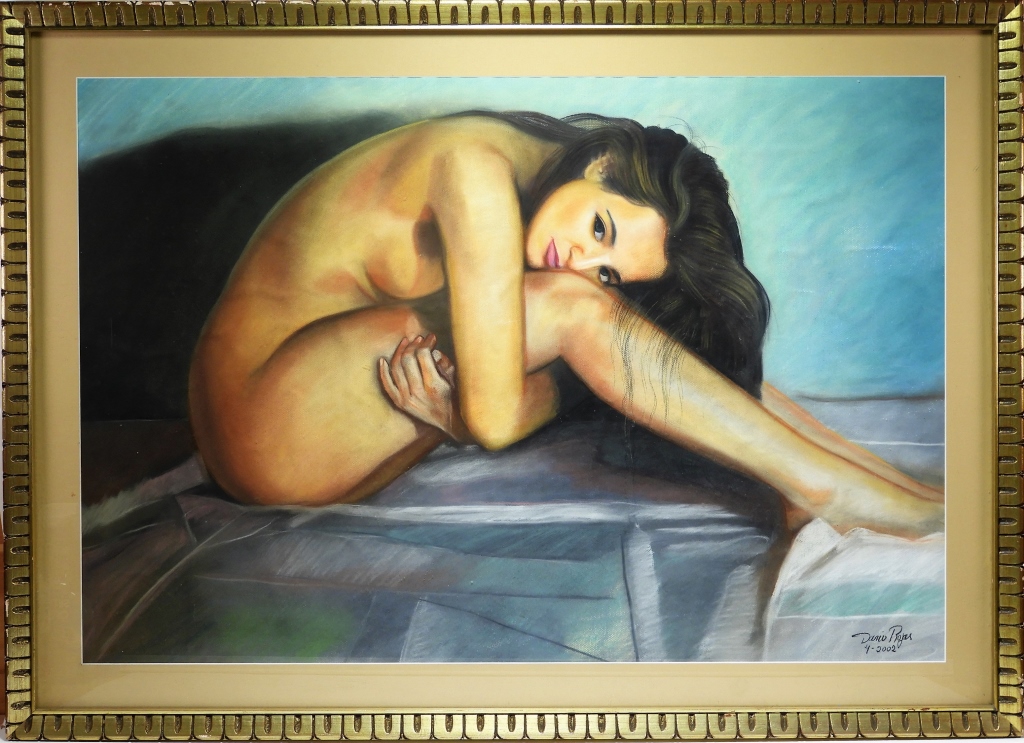 Appraisal: DARIO ROJAS NUDE WOMAN PASTEL DRAWING Colombia b Depicts a