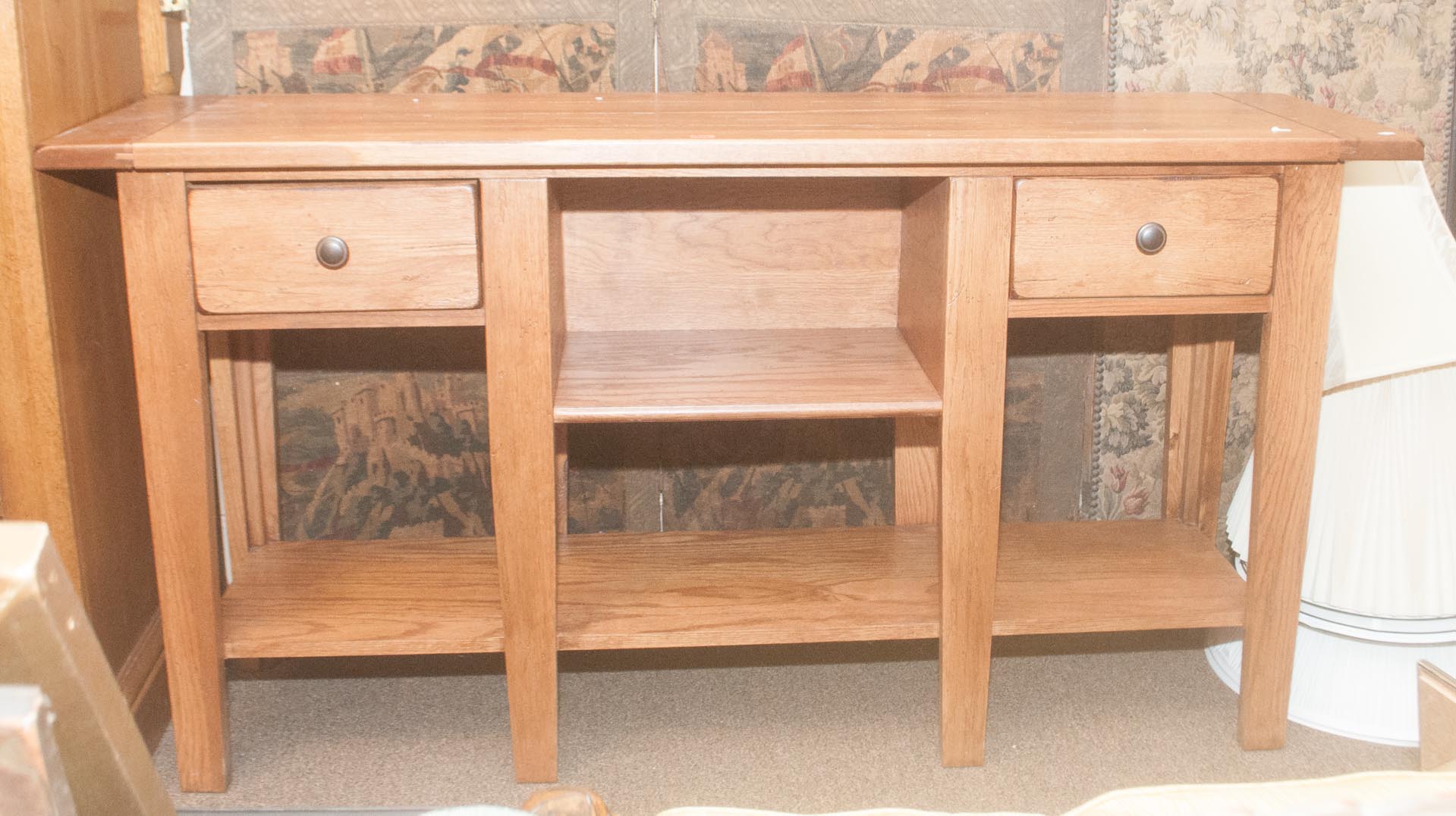 Appraisal: Mission style oak console table Attic Heirlooms by Broyhill Undernumber