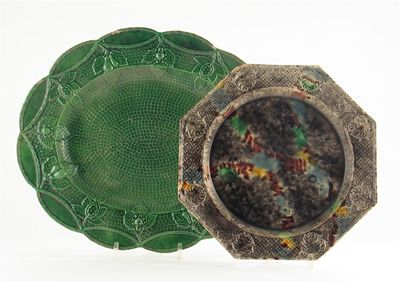 Appraisal: An octagonal Whieldon plate with a mottled tortoiseshell glaze and