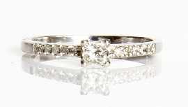 Appraisal: A ct white gold princess cut diamond solitaire ring with