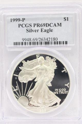 Appraisal: One PCGS Slabbed Silver Eagle PR DCAM -P