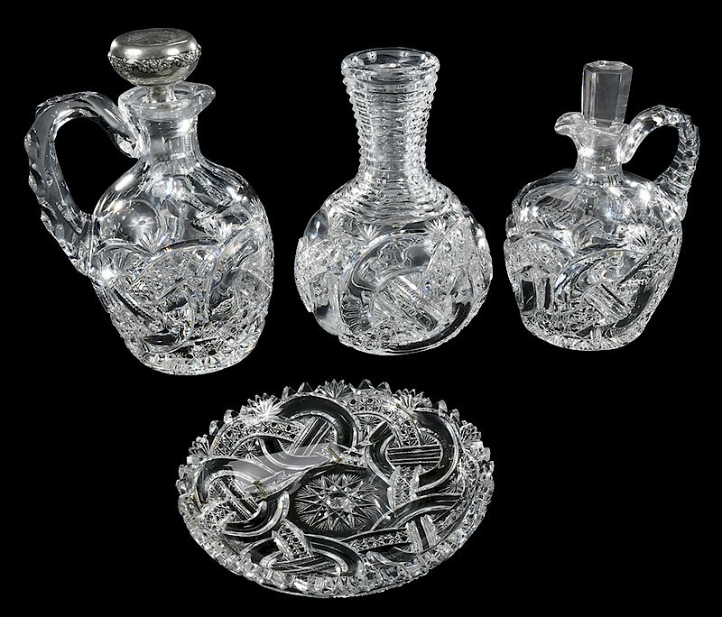 Appraisal: J Hoare Brilliant Period Cut Glass Pieces Crystal City pattern