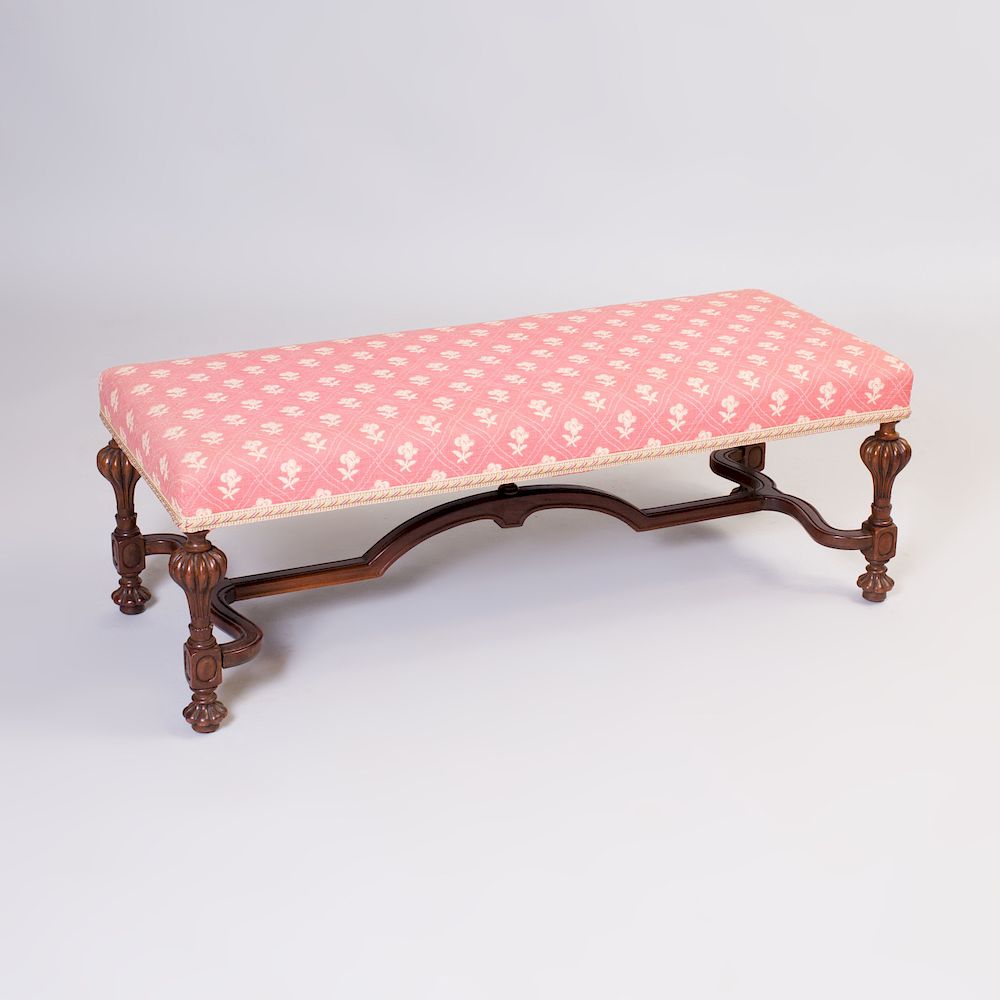 Appraisal: William and Mary Style Stained Wood Bench x x in