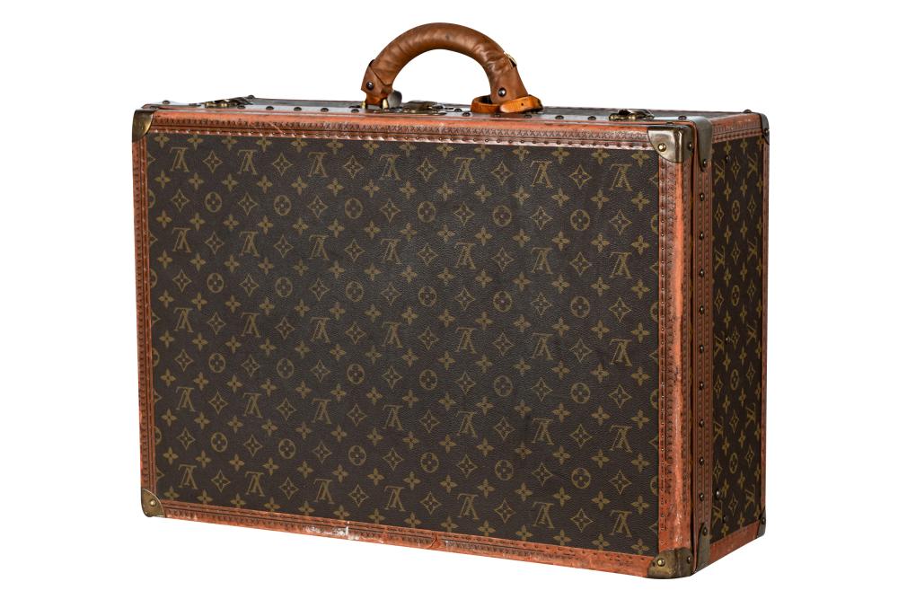 Appraisal: LOUIS VUITTON HARD-SIDE SUITCASEwith interior label serial number monogram canvas