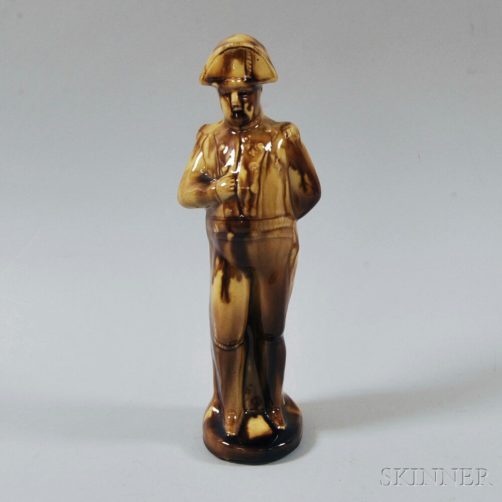 Appraisal: Rockingham-glazed Napoleon Figure th century ht in Estimate - The