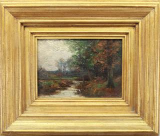 Appraisal: William Merritt Post - oil on board painting of an