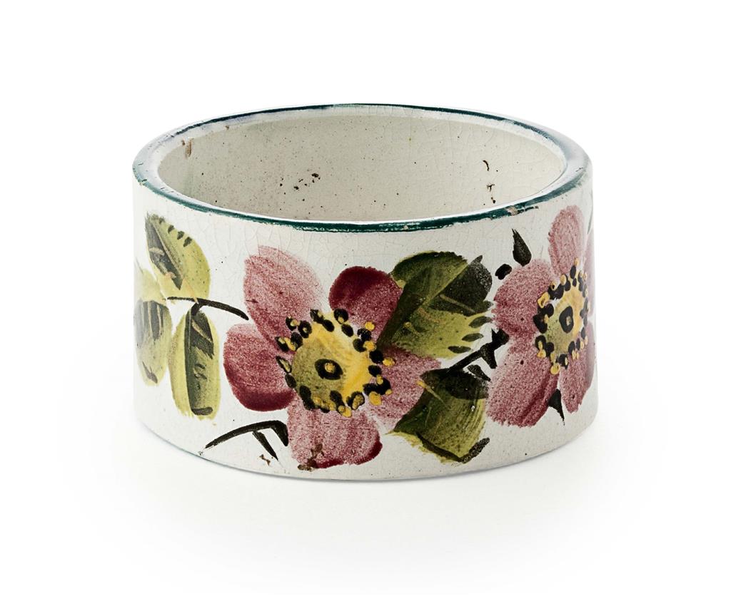 Appraisal: WEMYSS WARE A 'DOG ROSES' NAPKIN RING EARLY TH CENTURY