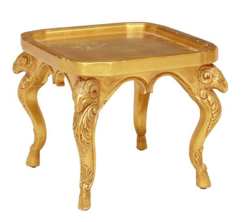 Appraisal: Baroque style gilt occasional table th c having shaped and