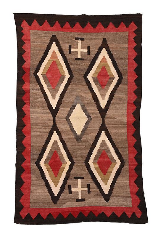 Appraisal: Crystal Style Navajo Weaving early th century natural and dyed