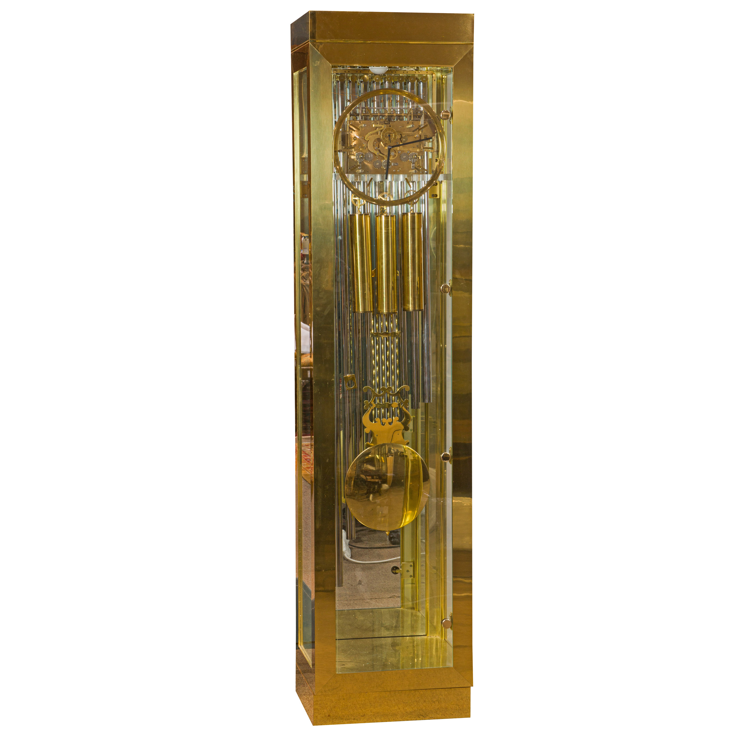 Appraisal: A HOWARD MILLER CONTEMPORARY NINE TUBE TALL CASE CLOCK A