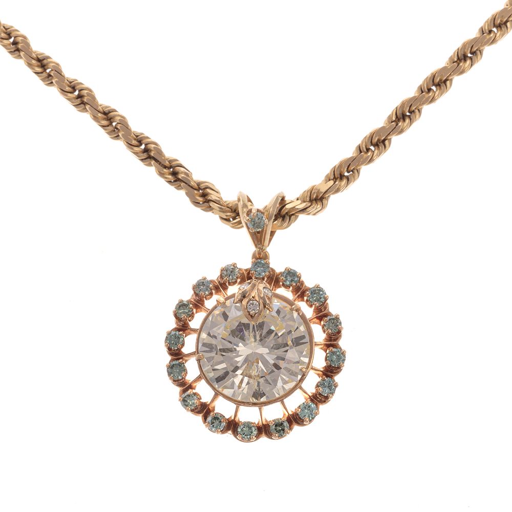 Appraisal: An Impressive ct Diamond Pendant in K K yellow gold