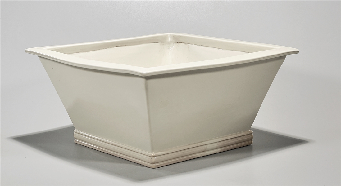 Appraisal: Chinese white glazed porcelain square form planter x sq approx