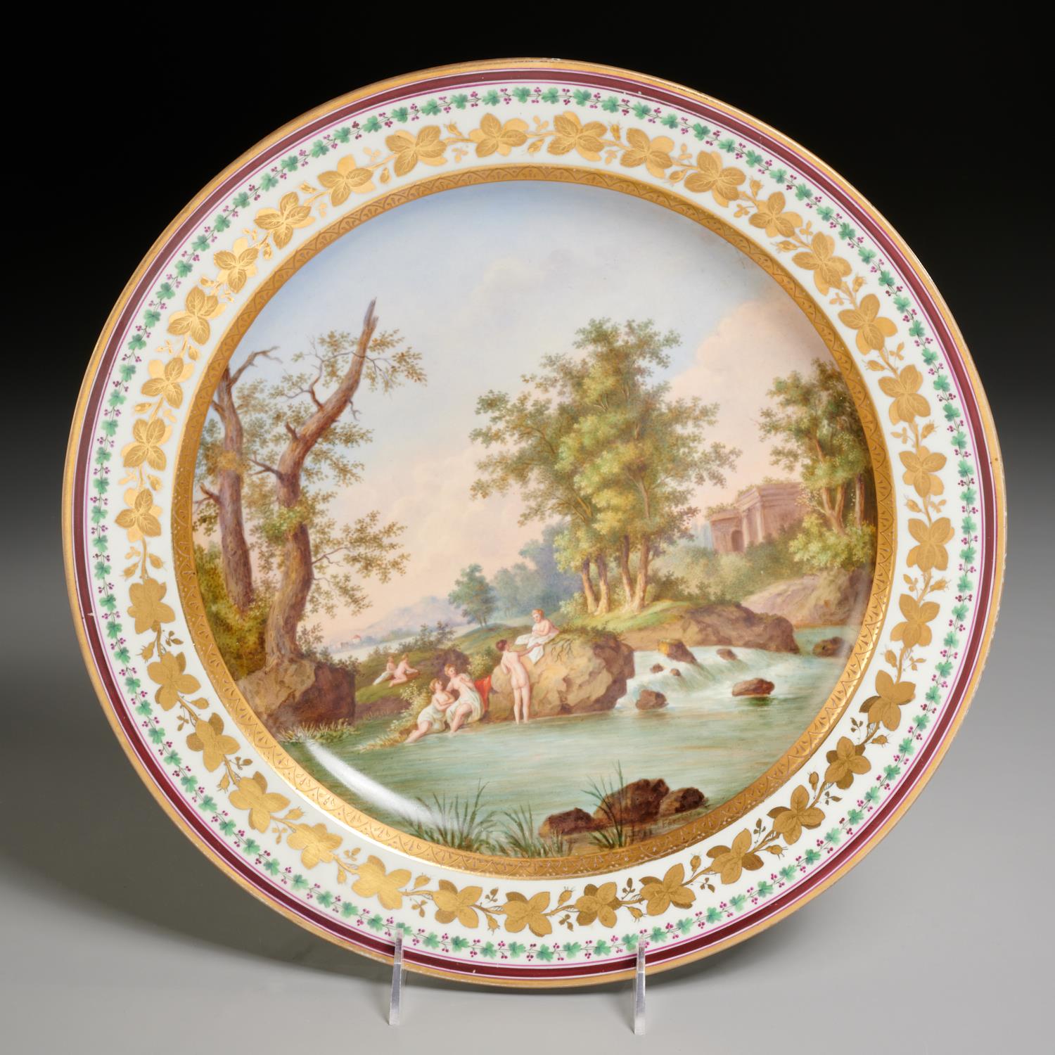 Appraisal: ROYAL VIENNA HAND PAINTED PORCELAIN CHARGER th c porcelain charger