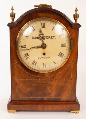 Appraisal: An early th Century mahogany eight-day bracket clock Edwin Gray