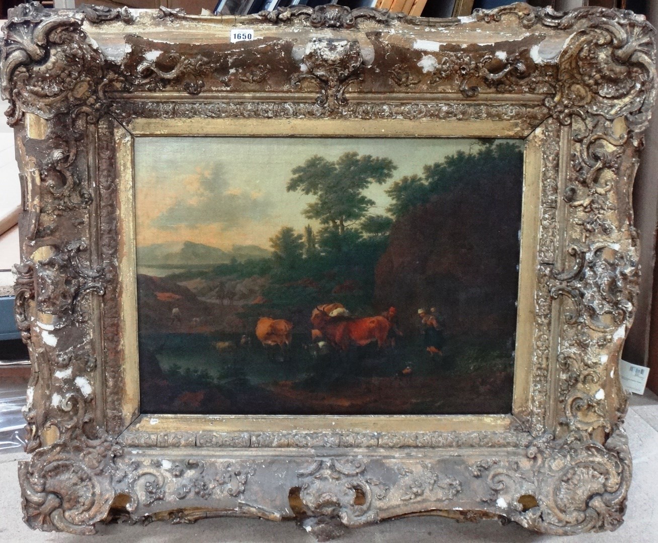 Appraisal: After Nicolaes Berchem Drovers with their herd in a river