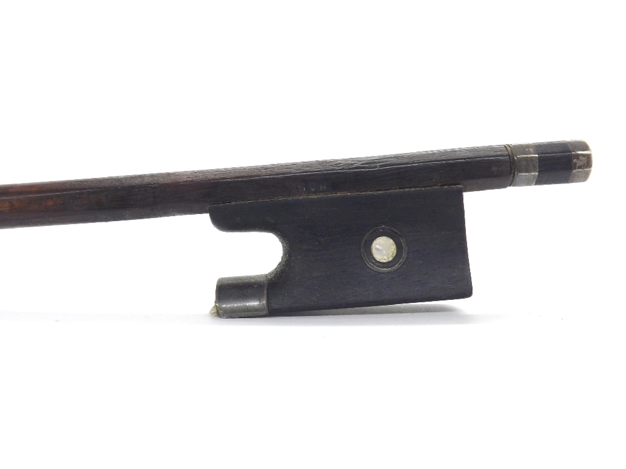 Appraisal: English silver mounted violin bow by W E Hill Sons