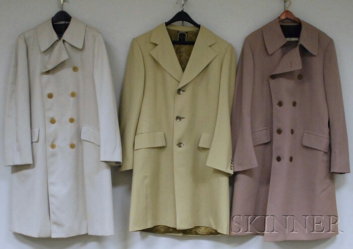 Appraisal: Three Gentleman's Designer Trench Coats two Aquascutum and one Christian