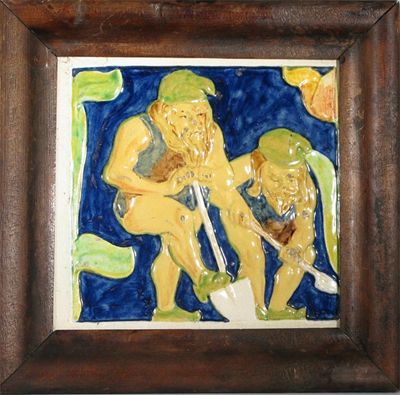 Appraisal: A Della Robbia Pottery tile panel by e m w